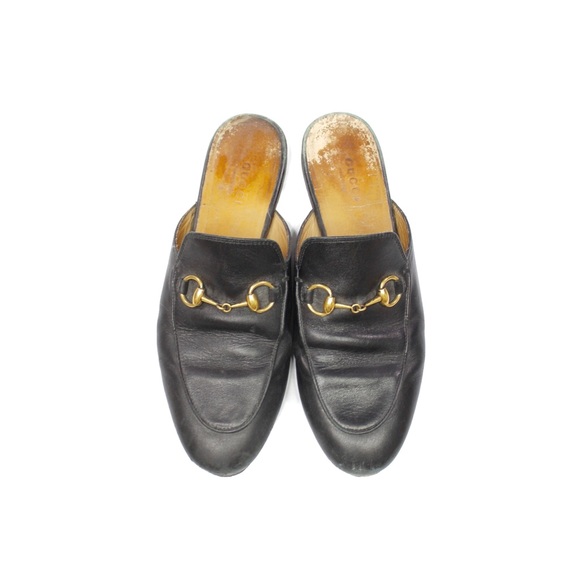 GUCCI Princetown Leather Horsebit Loafers Mules - Picture 2 of 12